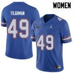 Women's Florida Gators #49 Jacob Tilghman NCAA Jordan Brand Royal Authentic Stitched College Football Jersey SSV2262OS